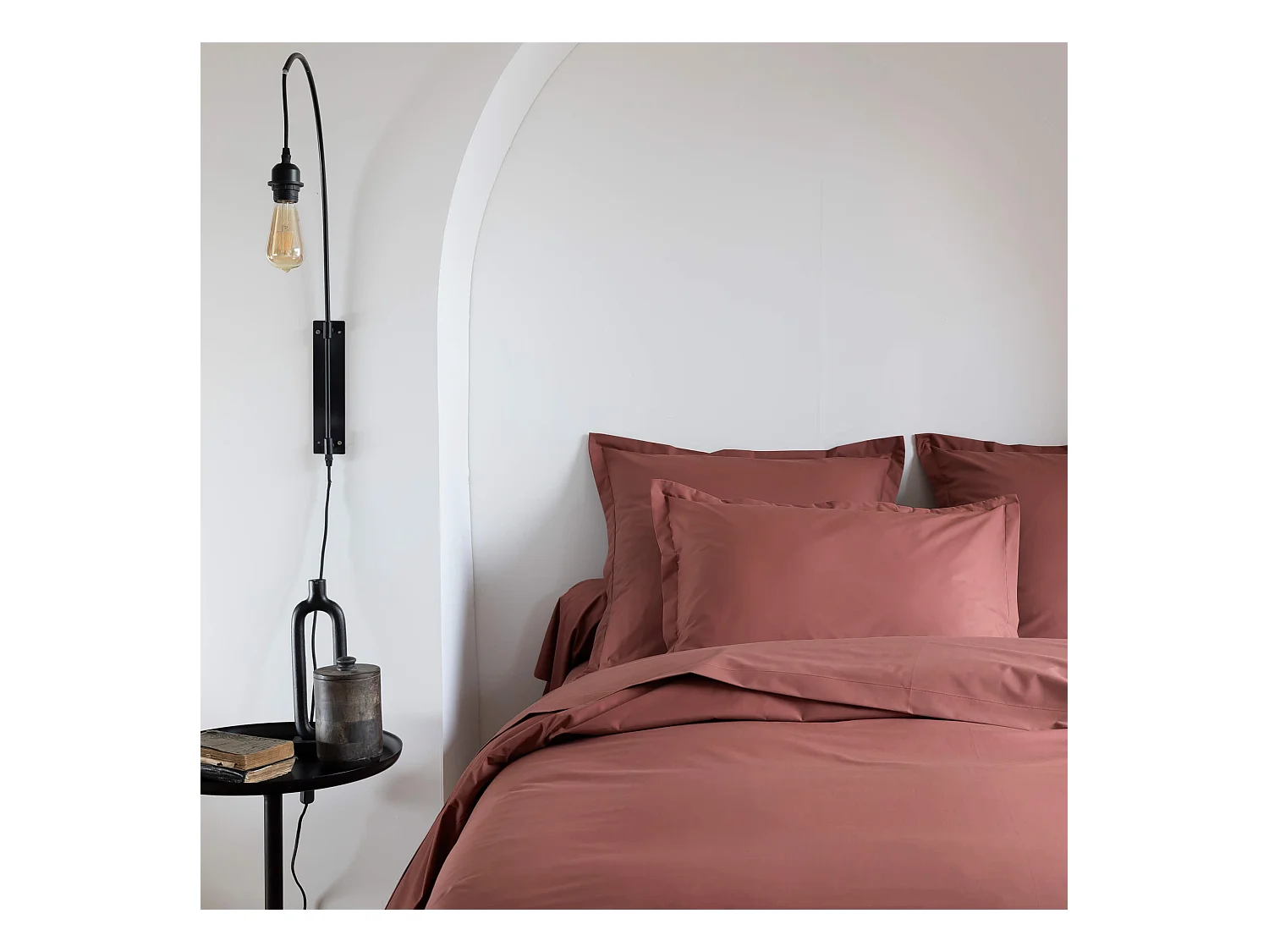 Taie d'oreiller coton percale Rose 50x70 - SOMEO - MORPHEE