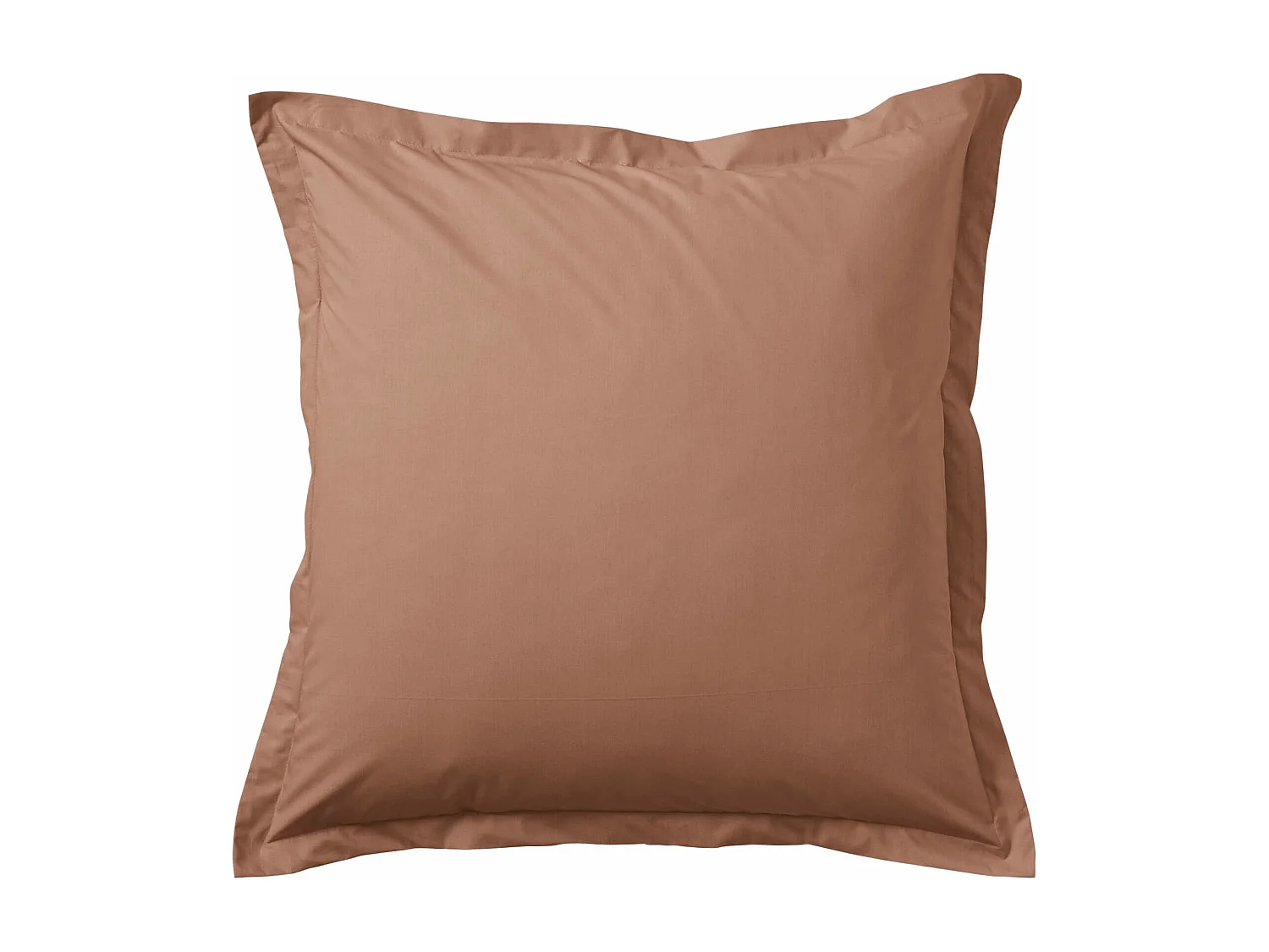 Taie d'oreiller coton percale Marron 65x65 - SOMEO - MORPHEE
