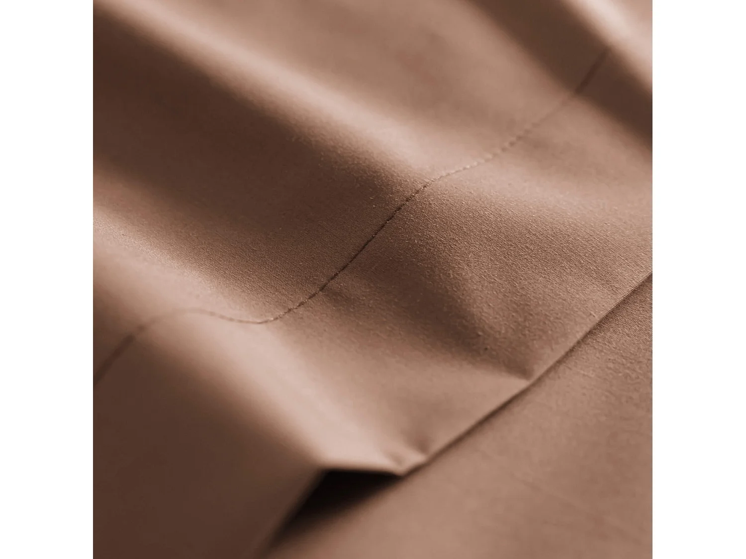 Taie d'oreiller coton percale Marron 65x65 - SOMEO - MORPHEE