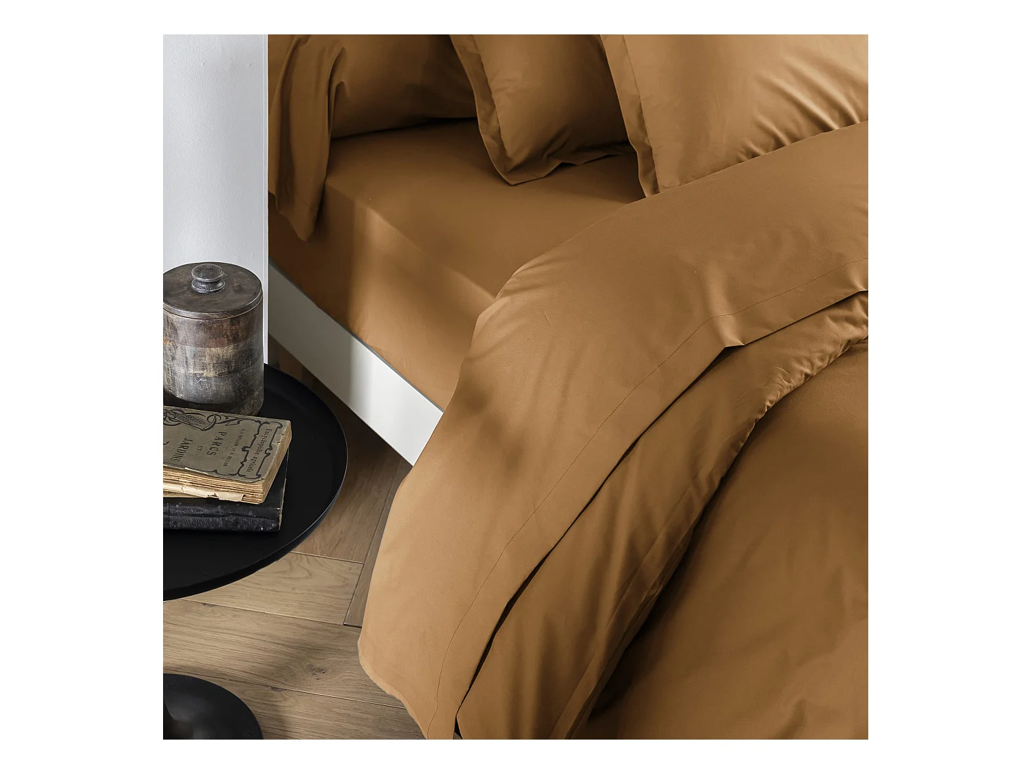 Drap plat coton percale Jaune 270x310 - SOMEO - MORPHEE