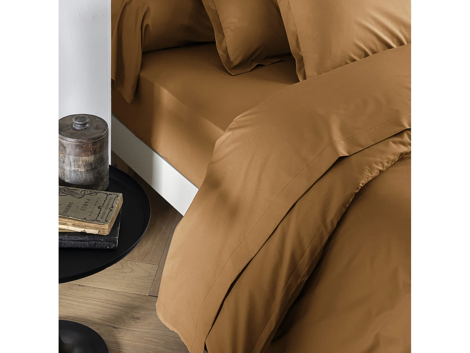 Drap plat coton percale Jaune 270x310 - SOMEO - MORPHEE