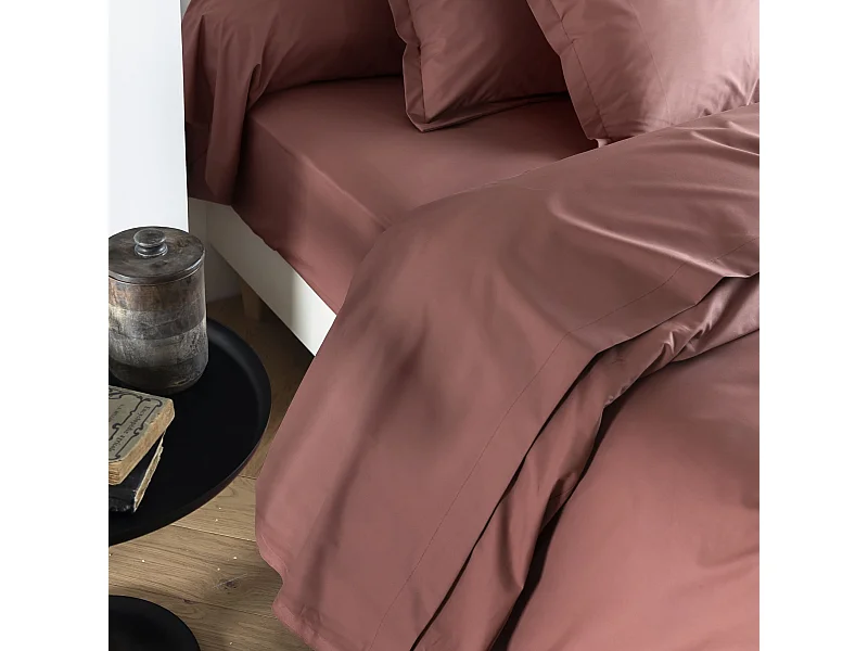 Drap plat coton percale Rose 240x310 - SOMEO - MORPHEE