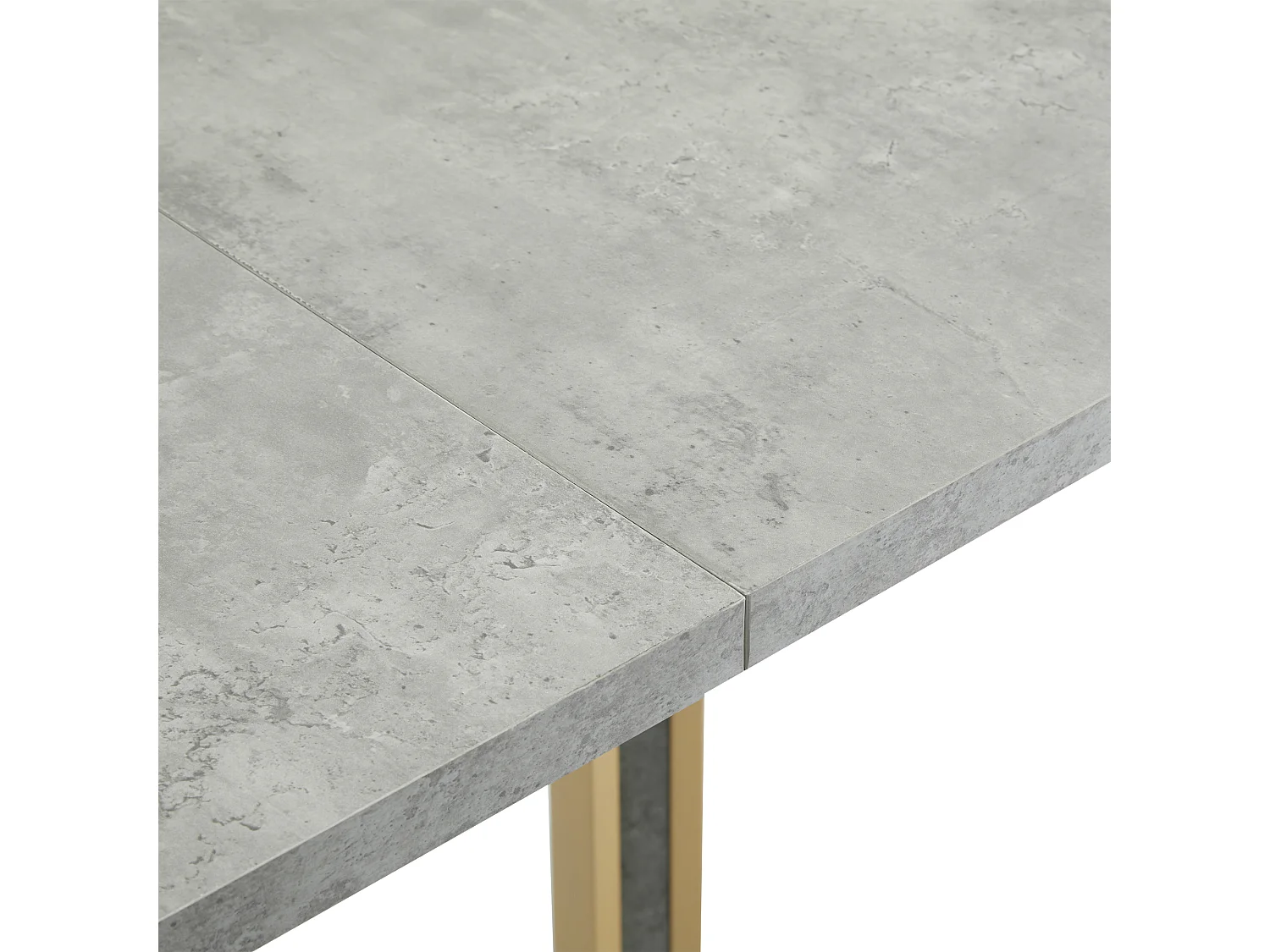 Table à manger - plateau en MDF et pieds en métal - Gris