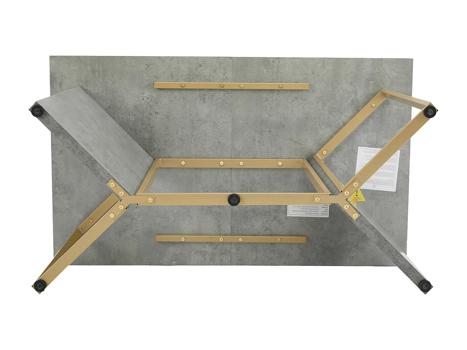 Table à manger - plateau en MDF et pieds en métal - Gris