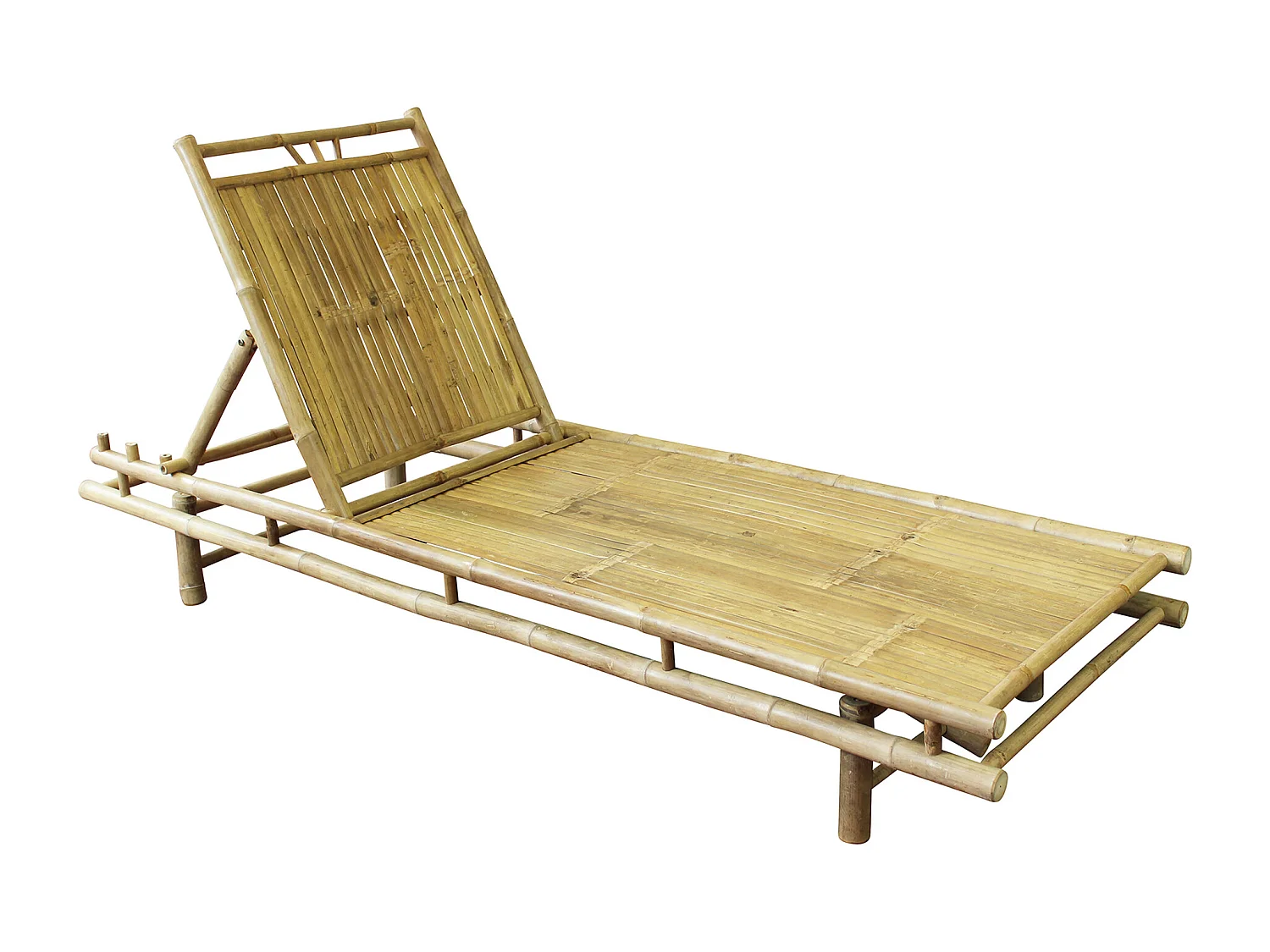 MilaniHome.it - lettino da giardino in bamboo di design per esterno giardino cm 70 l x 200 p x 30 hdi coloreMarrone chiaro