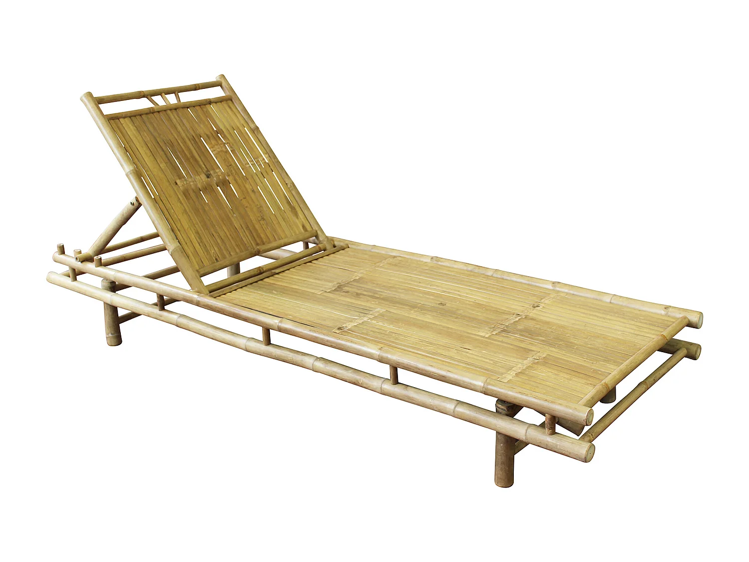 MilaniHome.it - lettino da giardino in bamboo di design per esterno giardino cm 70 l x 200 p x 30 hdi coloreMarrone chiaro