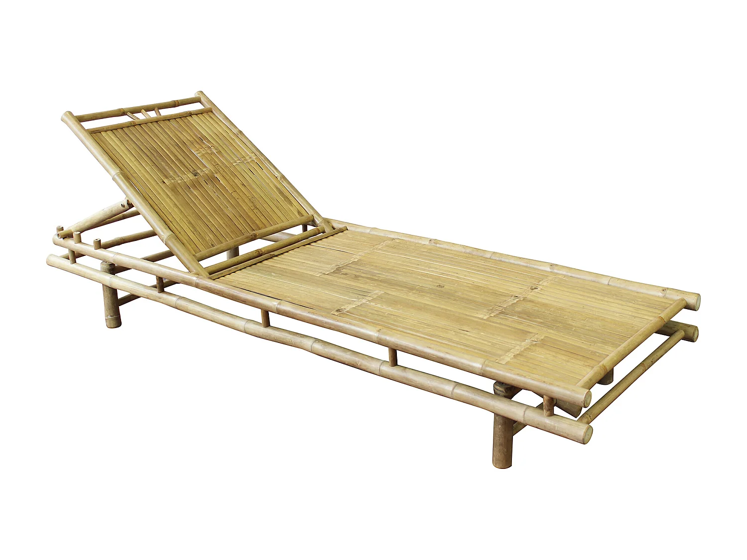 MilaniHome.it - lettino da giardino in bamboo di design per esterno giardino cm 70 l x 200 p x 30 hdi coloreMarrone chiaro