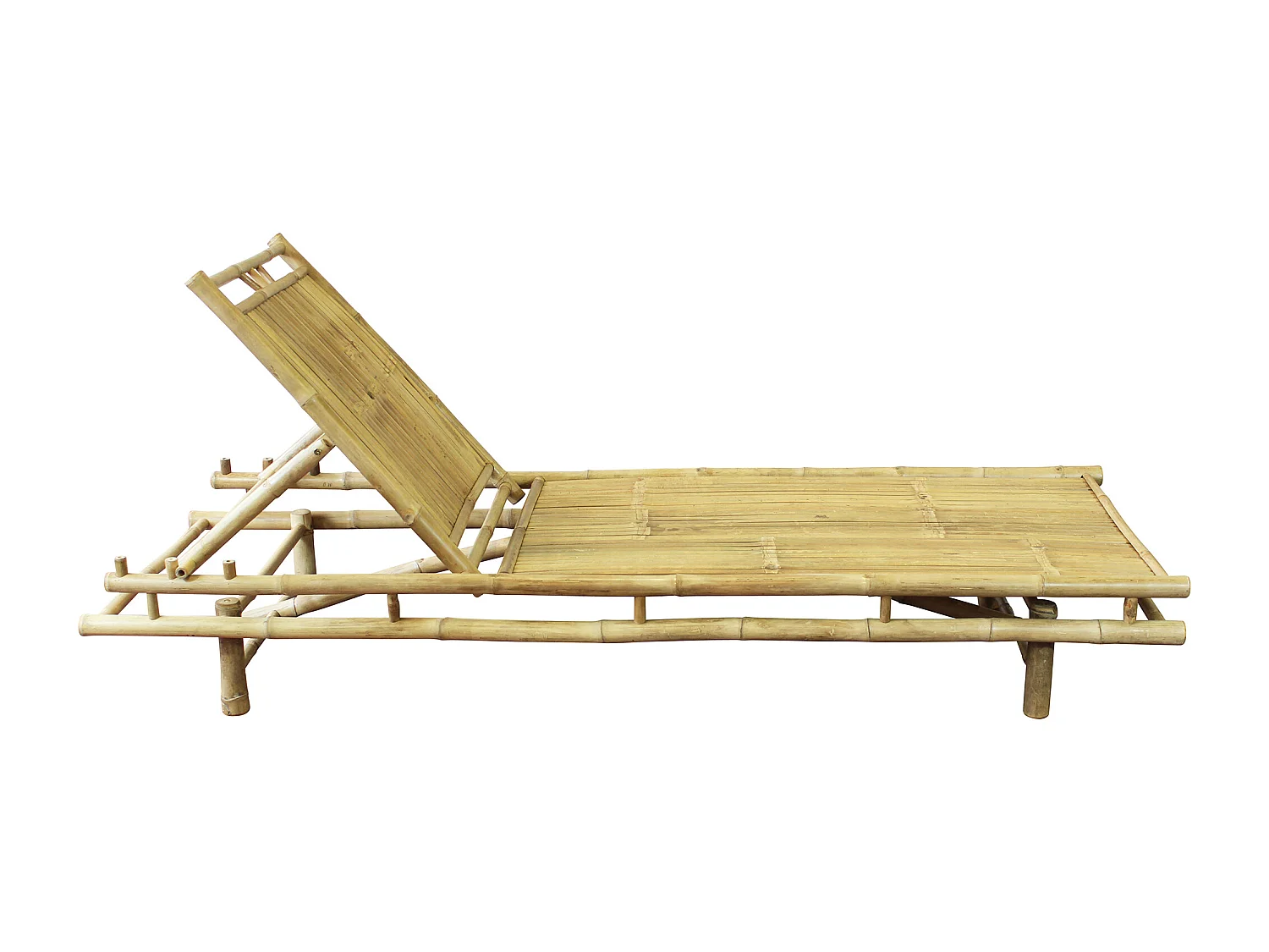 MilaniHome.it - lettino da giardino in bamboo di design per esterno giardino cm 70 l x 200 p x 30 hdi coloreMarrone chiaro