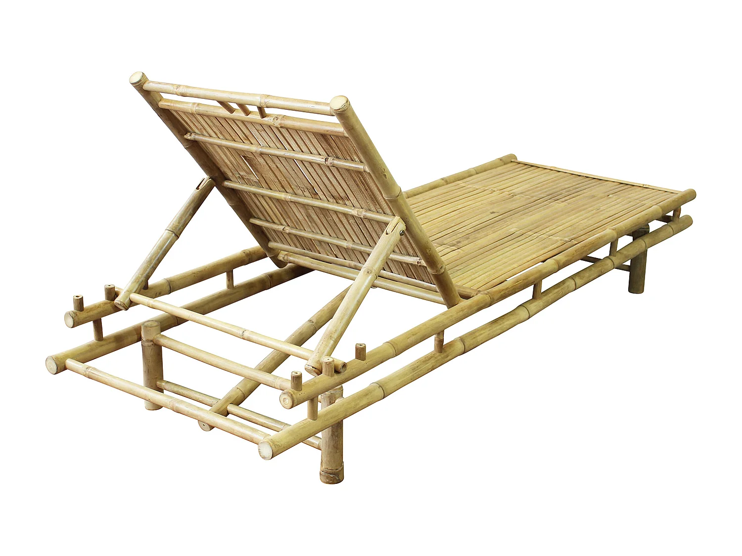 MilaniHome.it - lettino da giardino in bamboo di design per esterno giardino cm 70 l x 200 p x 30 hdi coloreMarrone chiaro