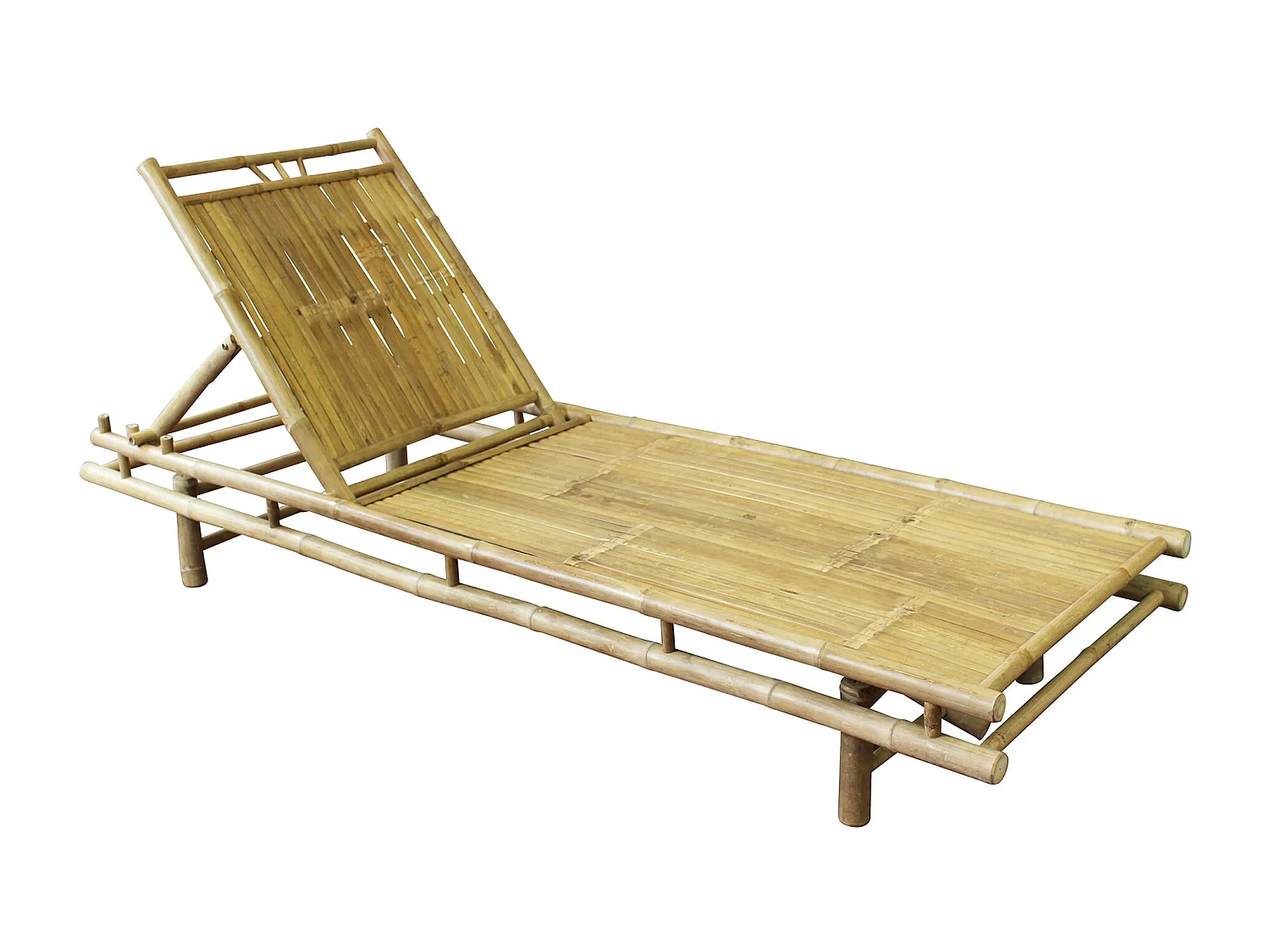MilaniHome.it - lettino da giardino in bamboo di design per esterno giardino cm 70 l x 200 p x 30 hdi coloreMarrone chiaro