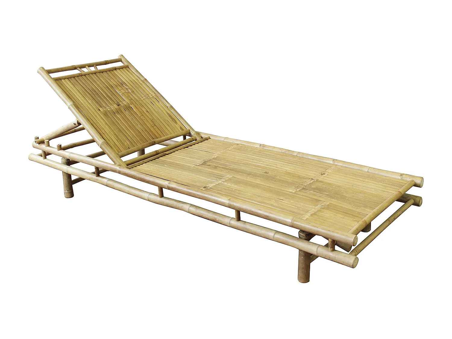 MilaniHome.it - lettino da giardino in bamboo di design per esterno giardino cm 70 l x 200 p x 30 hdi coloreMarrone chiaro