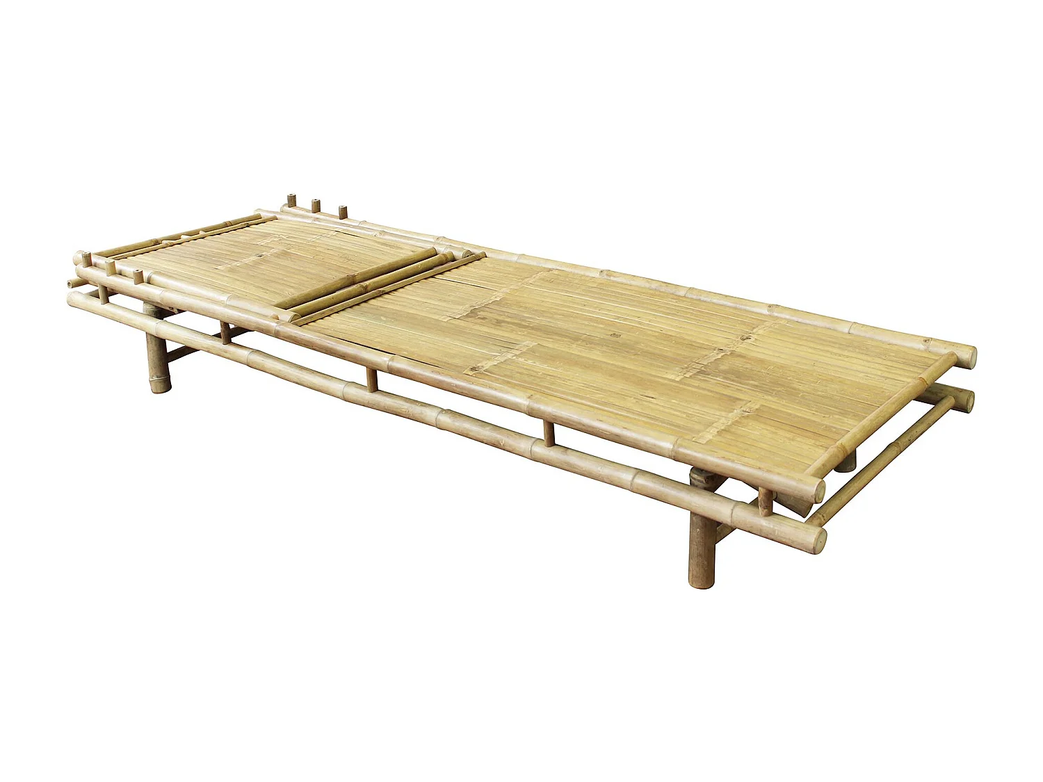 MilaniHome.it - lettino da giardino in bamboo di design per esterno giardino cm 70 l x 200 p x 30 hdi coloreMarrone chiaro