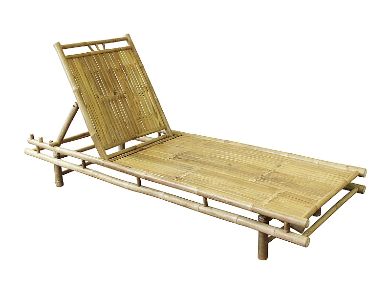 MilaniHome.it - lettino da giardino in bamboo di design per esterno giardino cm 70 l x 200 p x 30 hdi coloreMarrone chiaro