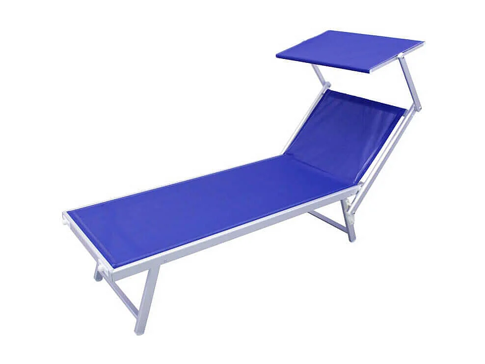 Lettino Da Campeggio Sdraio Blu Con Tettuccio Spiaggia Mare Piscina Giardino Da Esternodi coloreBlu