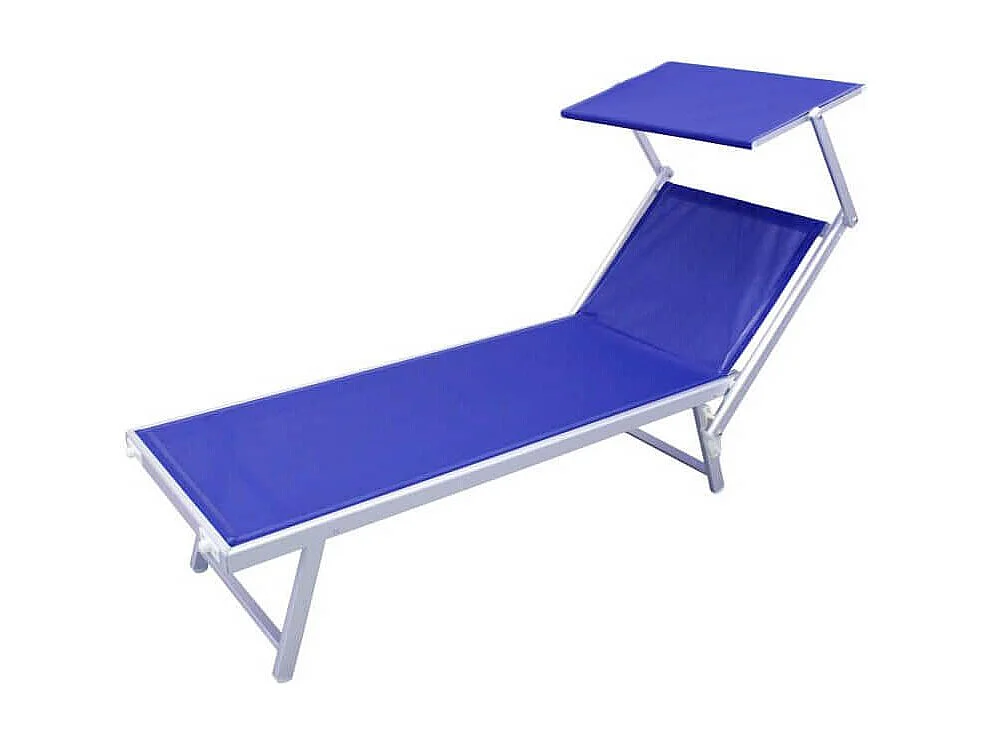 Lettino Da Campeggio Sdraio Blu Con Tettuccio Spiaggia Mare Piscina Giardino Da Esternodi coloreBlu