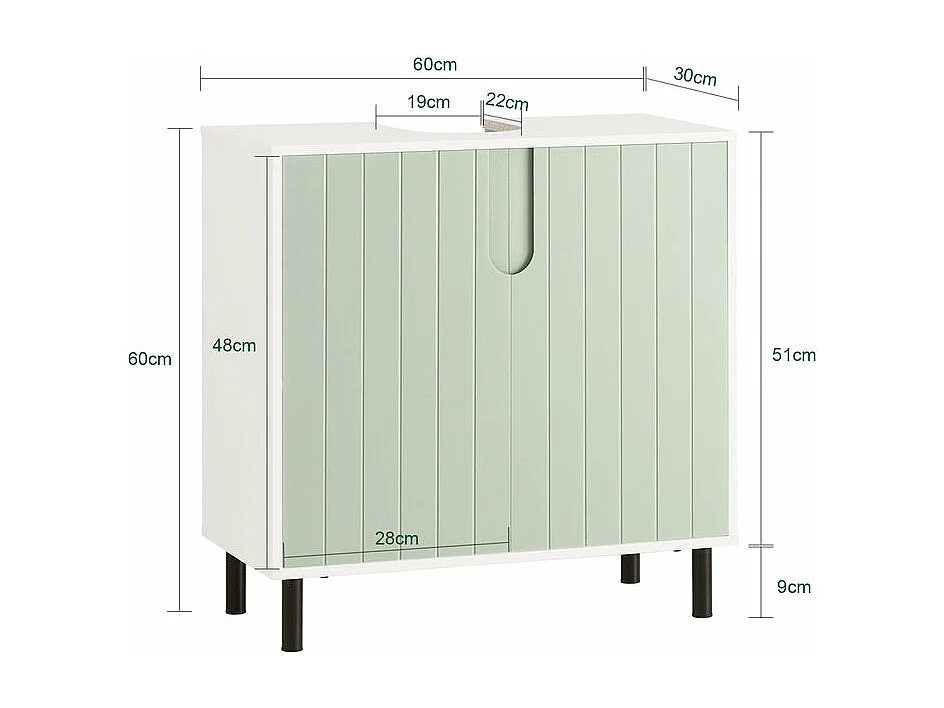 Mueble para Debajo del Lavabo Fregadero Armario de Baño de Suelo BZR139-GR SoBuy ES