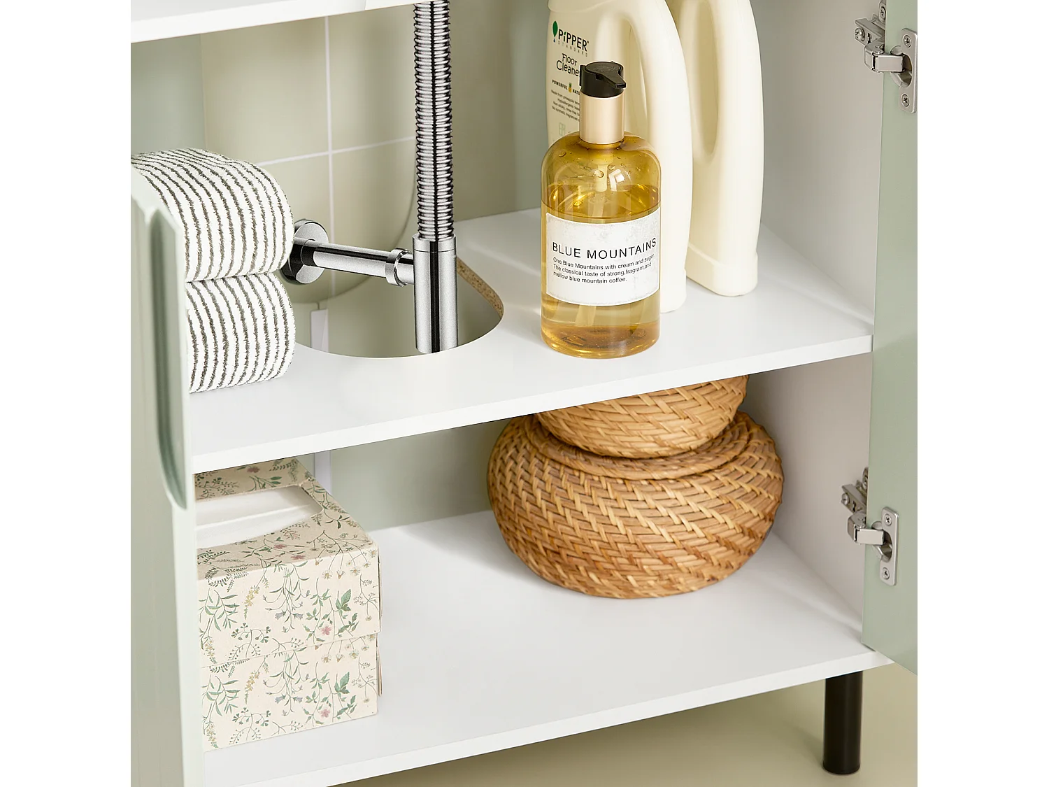 Mueble para Debajo del Lavabo Fregadero Armario de Baño de Suelo BZR139-GR SoBuy ES