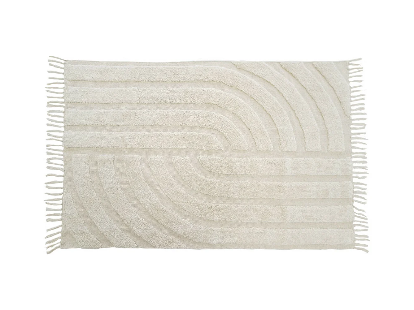 Tapis déco à franges en coton tufté 100x150cm