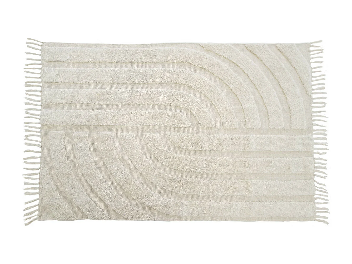 Tapis déco à franges en coton tufté 100x150cm