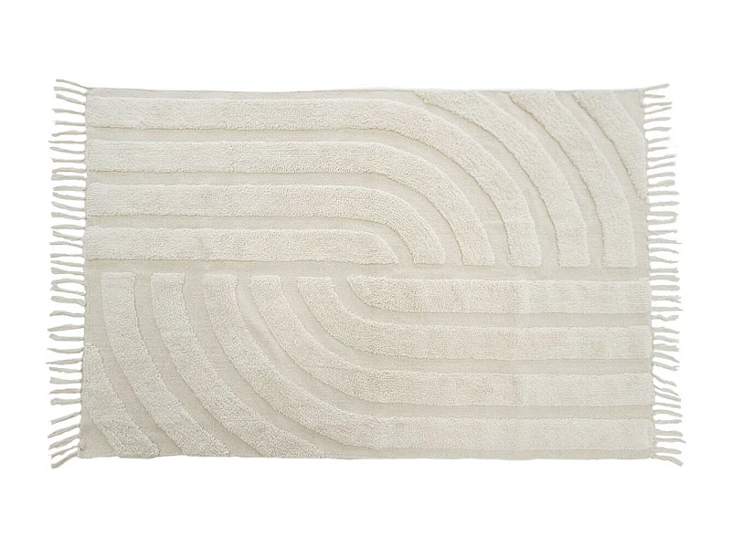 Tapis déco à franges en coton tufté 100x150cm