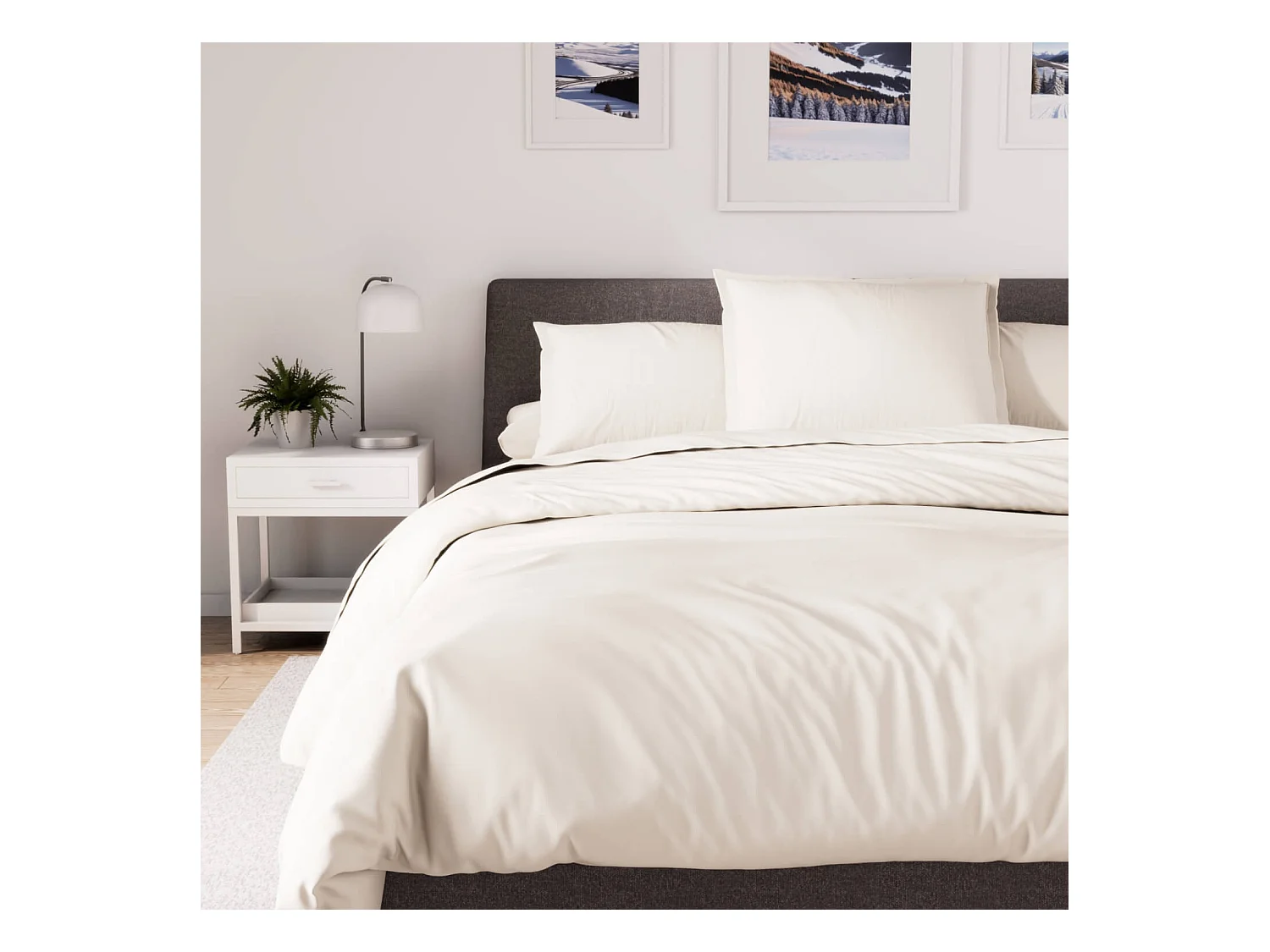 Housse de couette en polycoton 260x240 cm PERCALE lin, par Soleil d'ocre