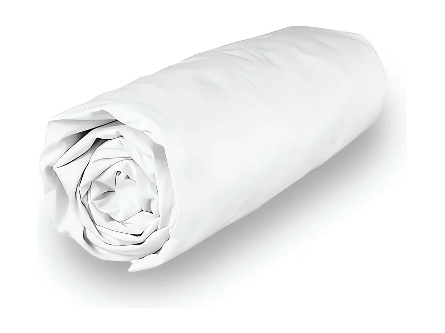 Drap housse en polycoton 90x200 cm PERCALE blanc, par Soleil d'ocre