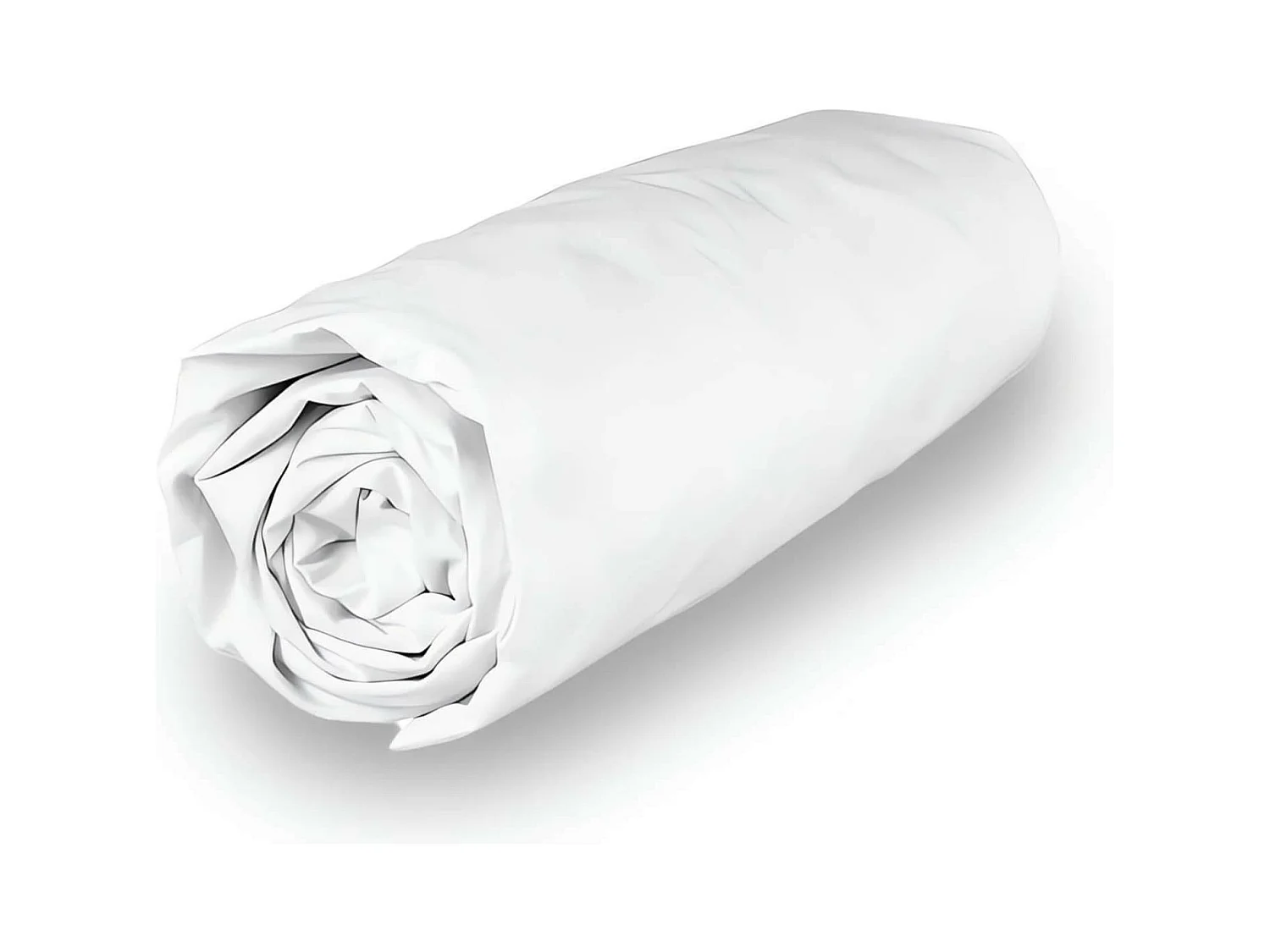 Drap housse en polycoton 160x200 cm PERCALE blanc, par Soleil d'ocre