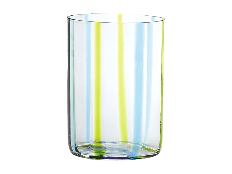 Bicchiere Tirache Zafferano in vetro borosilicato bicolore Acquamarina-verde box 6 pezzi
