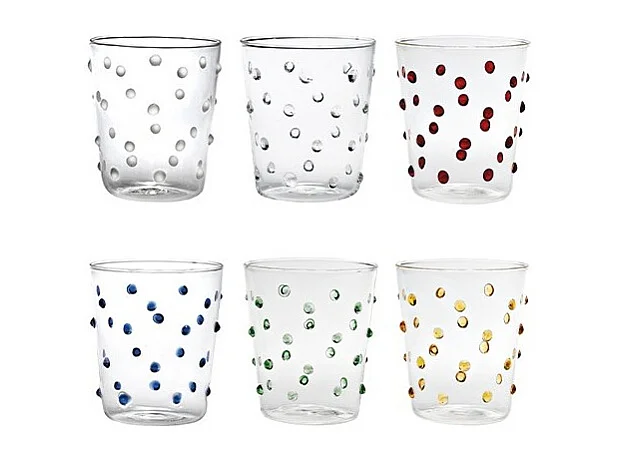 Zafferano Party Tumbler Glas 45 cl mehrfarbig Set mit 6 Glasteilen