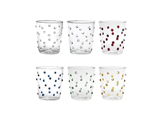 Zafferano Party Tumbler Glas 45 cl mehrfarbig Set mit 6 Glasteilen