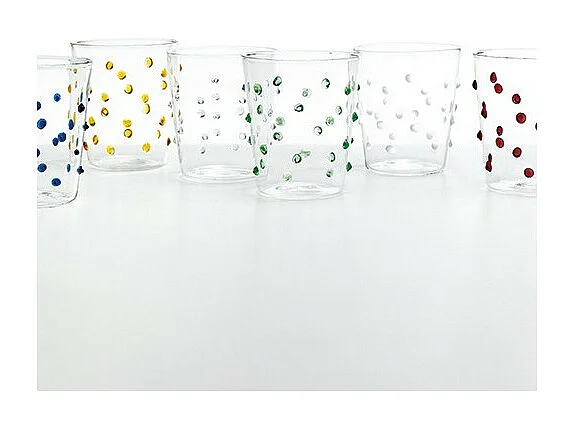 Copo Zafferano Party Tumbler Amarelo Ouro 45 cl Conjunto de 6 Peças de Vidro