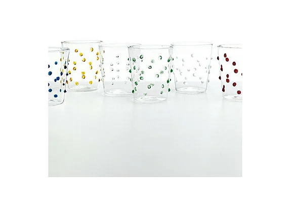 Zafferano Party Tumbler Glas Geel Goud 45 Cl Set van 6 Stuks Glas