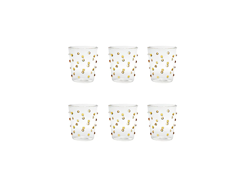 Zafferano Party Tumbler Verre Or Jaune 45 Cl Set de 6 Pièces en Verre