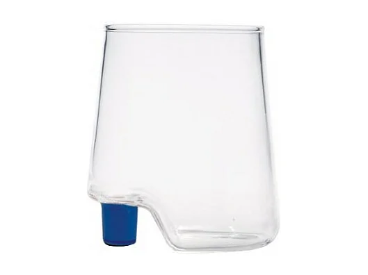 Gamba de Vero Zafferano Blauwe beker van borosilicaatglas, doos met 6 stuks