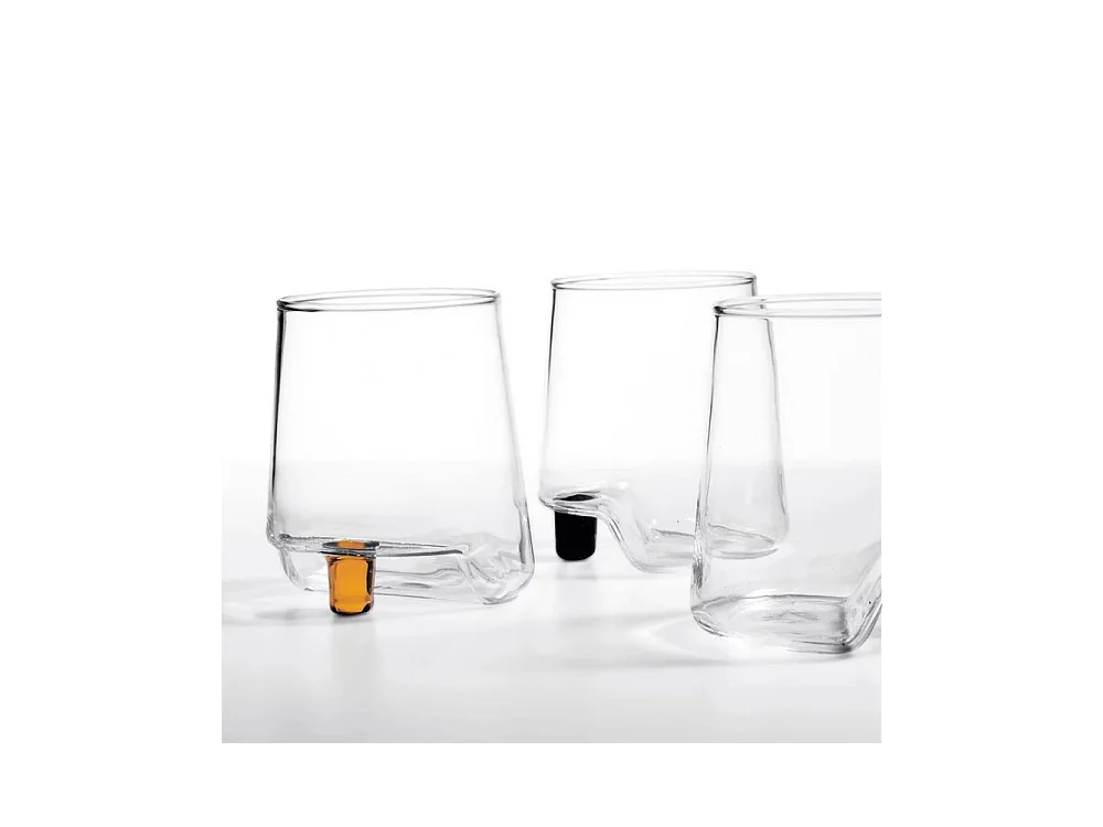 Gamba de Vero Zafferano Gobelet en verre borosilicate bleu, boîte de 6 pièces