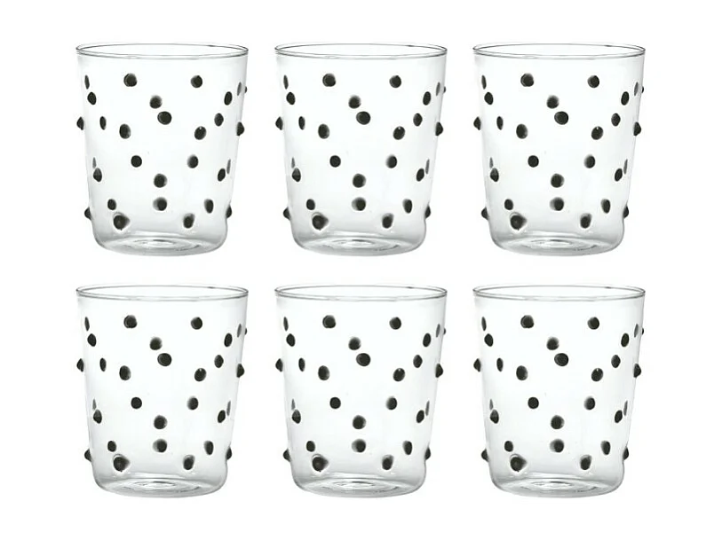 Zafferano Party Tumbler Czarny Szkło 45 Cl Zestaw 6 Szklanek