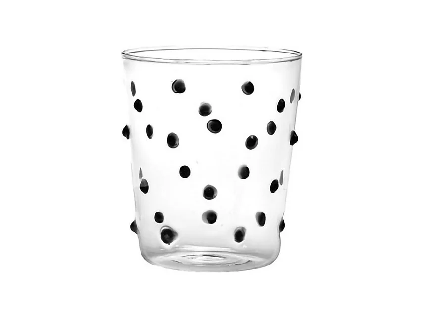 Zafferano Party Tumbler Glas Schwarz 45 cl Set mit 6 Glasteilen