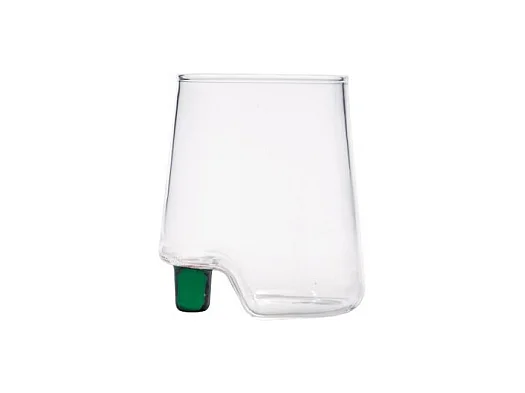 Gamba de Vero Zafferano Groene beker van borosilicaatglas, doos met 6 stuks