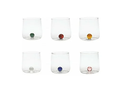 Set 6 Bicchieri borosilicato Bilia Tumbler Zafferano Colori Assortiti