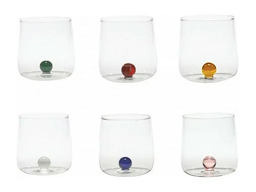 Set van 6 borosilicaatglazen Bilia Tumbler Zafferano Diverse kleuren