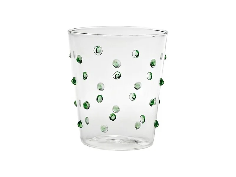 Zafferano Partybecher, grünes Glas, 45 cl, Set mit 6 Glasstücken