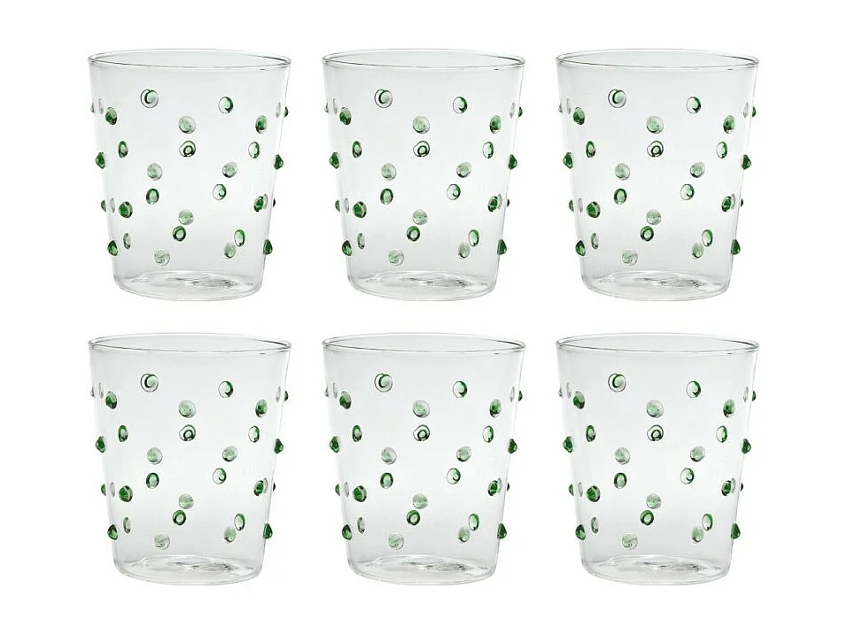Zafferano Party Tumbler Verre Vert 45 Cl Set de 6 Pièces en Verre