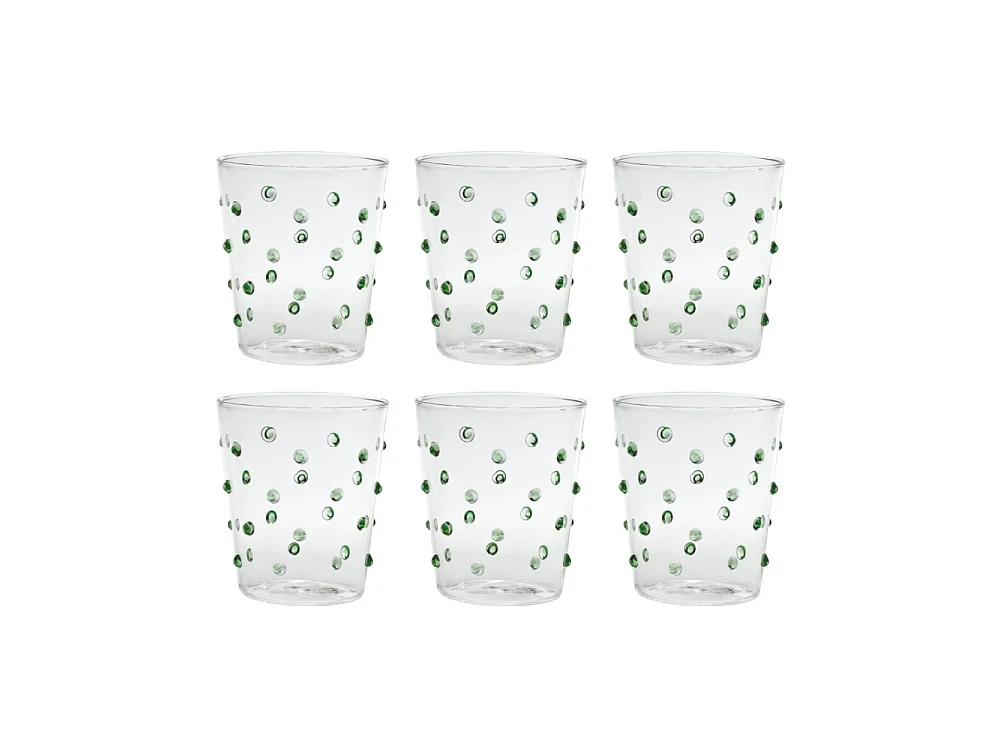 Bicchiere Zafferano Party Tumbler Verde 45 Cl Set 6 pezzi In Vetro