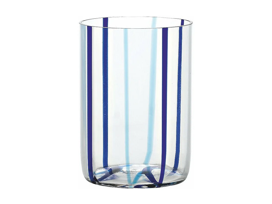 Bicchiere Tirache Zafferano in vetro borosilicato bicolore Acquamarina-blu box 6 pezzi
