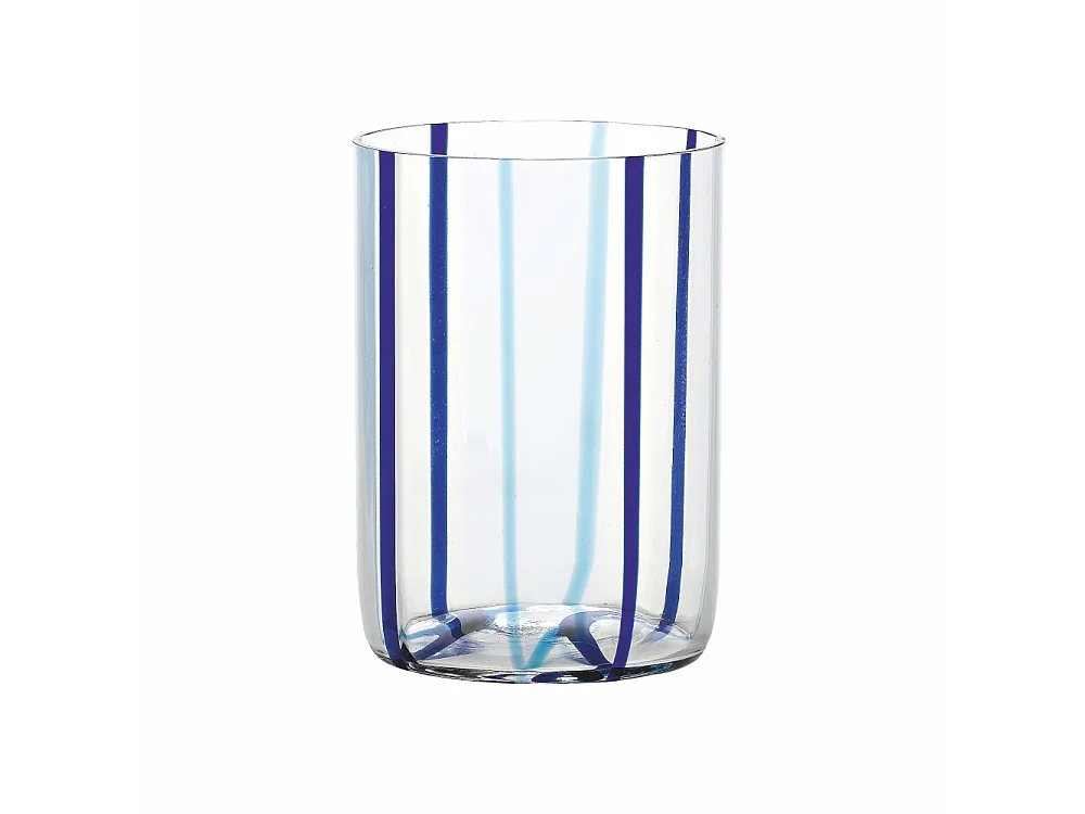 Zafferano -  Tirache Zafferano Glas aus zweifarbigem Borosilikatglas Aquamarinblau, Schachtel mit 6 Stück
