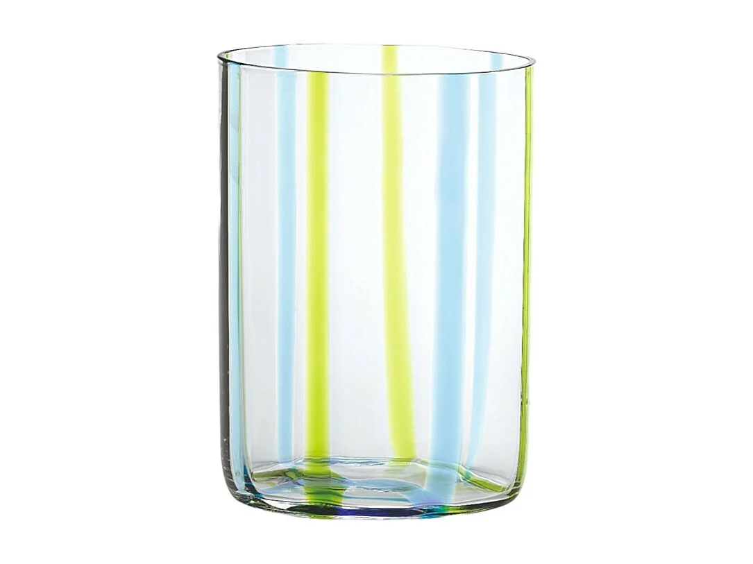 Assortiment de verre Tirache Zafferano en verre borosilicate bicolore Vert-améthyste coffret de 6 pièces