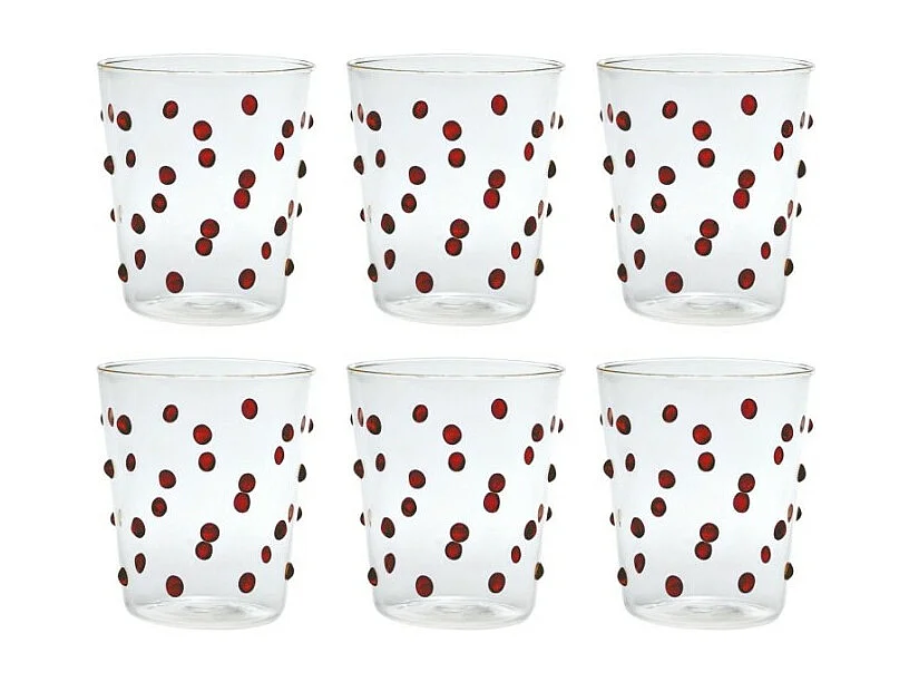 Zafferano Party Tumbler Glas Rot 45 Cl Set mit 6 Glasteilen