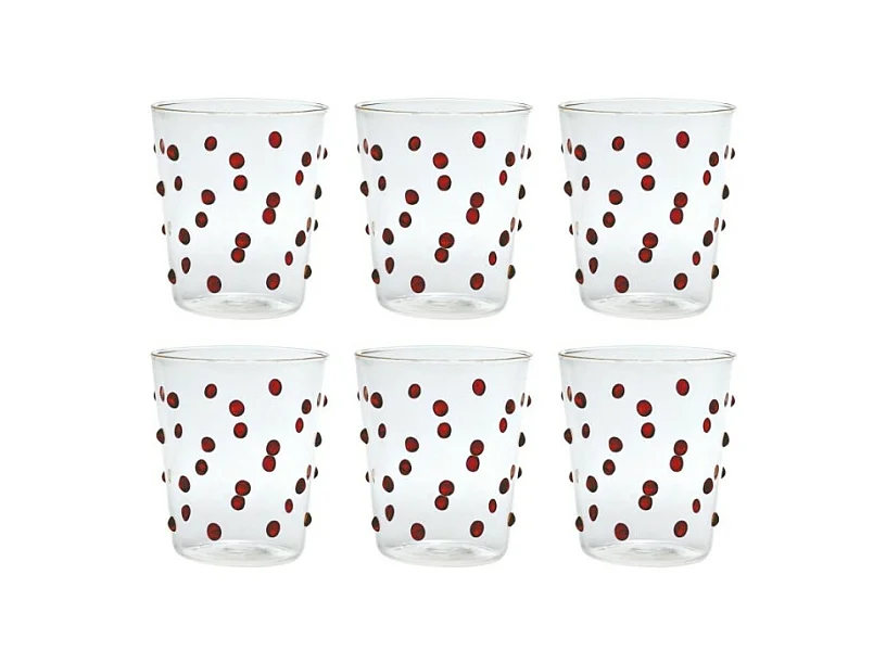 Zafferano Party Tumbler Verre Rouge 45 Cl Set de 6 pièces en verre