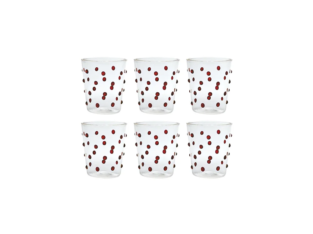Bicchiere Zafferano Party Tumbler Rosso 45 Cl Set 6 pezzi In Vetro