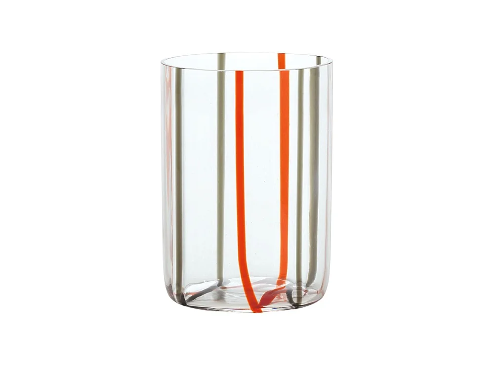 Zafferano -  Tirache Zafferano-Glas aus zweifarbigem rotgrauem Borosilikatglas, Schachtel mit 6 Stück